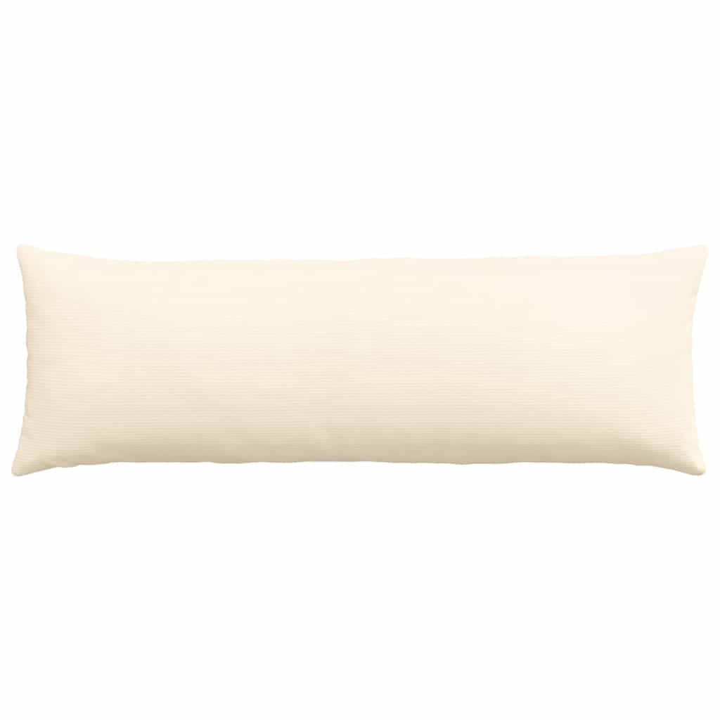 Sofa Pillows 2 pcs Cream 120 x 40 cm Corduroy Fabric